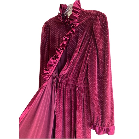 Luxury Robe Velvet Satin Vintage Old Hollywood 1930’s Style Victorian Edwardian - Picture 4 of 16